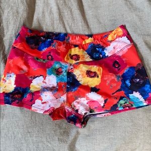 • Onzie • floral spandex shorts